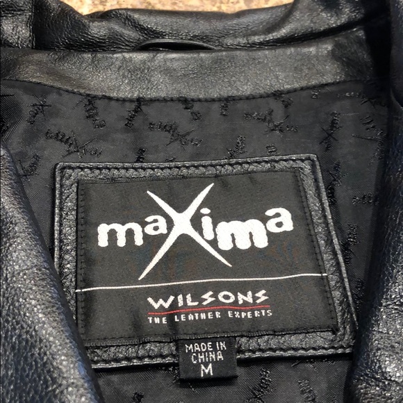 Wilsons Maxima Leather Jacket Black Size Medium - Picture 3 of 17